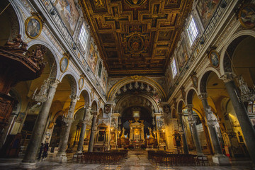 Obraz premium Rome, Italy - JANUARY 24, 2019: Interior of Basilica di Santa Maria in Ara coeli 