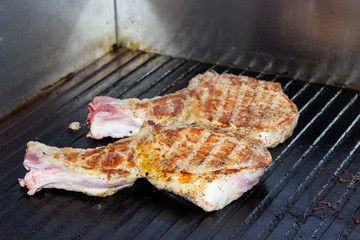 fried pork belly cooked in the kitchen
