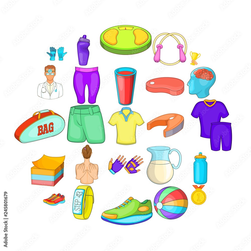 Poster suitability icons set. cartoon set of 25 suitability vector icons for web isolated on white backgrou