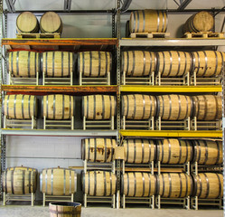 Modern Racks of Whisky Barrels
