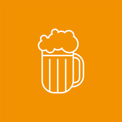 Bier - Piktogramm - Symbol Icon Logo - orange weiß 