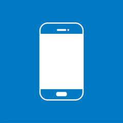 Handy Smartphone - Piktogramm - Symbol Icon Logo - blau weiß 
