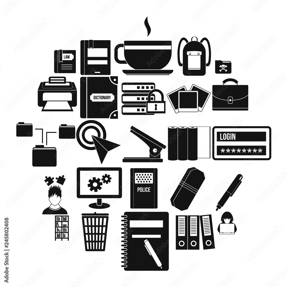 Poster file icons set. simple set of 25 file vector icons for web isolated on white background