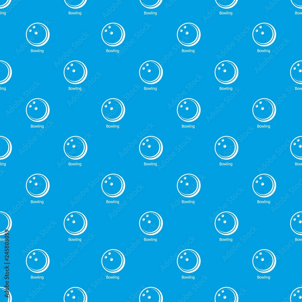 Poster bowling ball pattern vector seamless blue repeat for any use