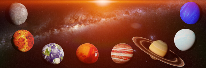 the planets of the solar system lit by the Sun © dottedyeti