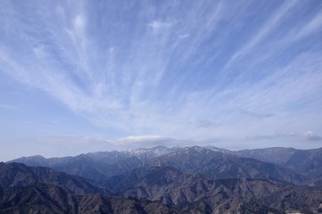 丹沢上空のすじ雲