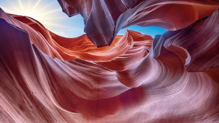 Colorful abstract red background, Antelope Canyon near page, Arizona USA