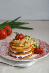 Colombian scrambled eggs huevos pericos with tomato and onion