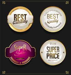Golden sale labels retro vintage design collection
