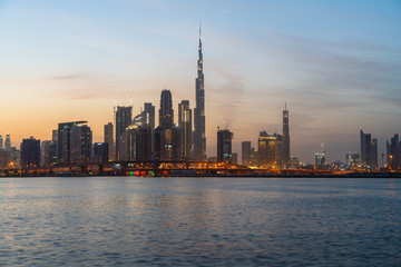 Fototapeta na wymiar Dubai skyline view 2019, united arabic emirates