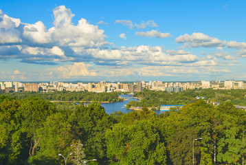 Kiev skyline park banks Dnipro
