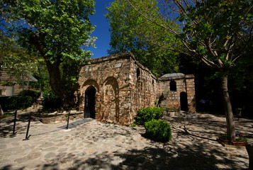 Fototapeta na wymiar Exterior view of house of Virgin Mary at Selcuk, Izmir / Turkey