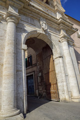 Fototapeta na wymiar Italy, Amelia, medieval village. Roman door