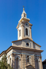 Fototapeta na wymiar Slovak Evangelical Church in the City of Novi Sad, Vojvodina, Serbia