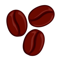 Brown coffee beans. Vector illustration