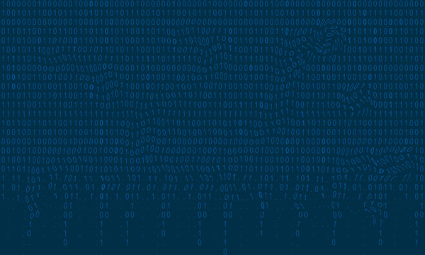 Falling binary code background. Digital technology wallpaper. Vector graphic illustration.