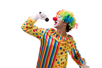 Funny clown isolated on white background