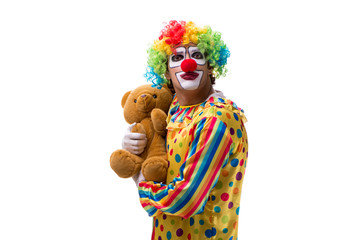 Funny clown isolated on white background