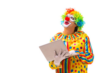 Male clown isolated on white 