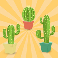 Cactus icon in a pot. Gardening plant icon - plant symbol isolated, plant illustration - Vector. Pot for flowerpots