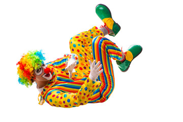 Fototapeta na wymiar Male clown isolated on white 