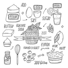 Step by step blueberry muffin recipe. 