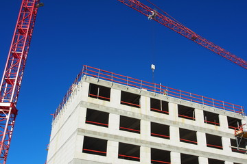 Baustelle Wohnungsbau, Baukran