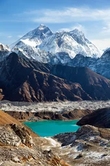 Washable wall murals Makalu mount Everest, Lhotse, Ngozumba glacier and Gokyo