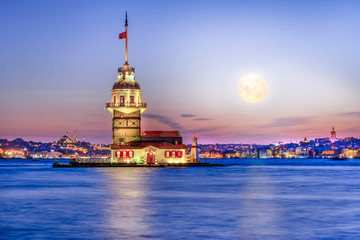 Maiden's Tower in istanbul, Turkey (KIZ KULESI - USKUDAR) "Elements of this image furnished by NASA"