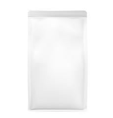 Perfect quality vertical bag mockup. Front view. Vector illustration isolated on white background. Easy to use for presentation your product, idea, design. Taking your 2D designs into 3D. EPS10.	