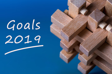 Goals 2019 memo about targets, goal, dreams and New Year's promises for the next year