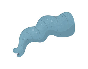 cartoon scene with elephant body part on white background with sign name of animal - illustration for children