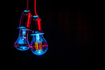 Lamp. Symbol Ideas. Retro lamp. Lamp on a black background.