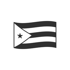 Cuba flag icon in black outline flat design. Independence day or National day holiday concept.