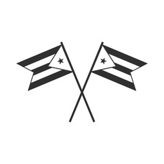 Cuba flag icon in black outline flat design. Independence day or National day holiday concept.