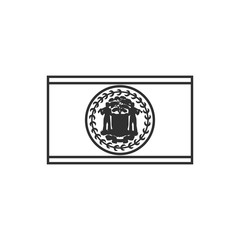 Belize flag icon in black outline flat design. Independence day or National day holiday concept.