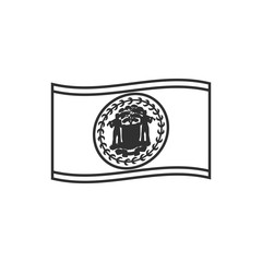 Belize flag icon in black outline flat design. Independence day or National day holiday concept.