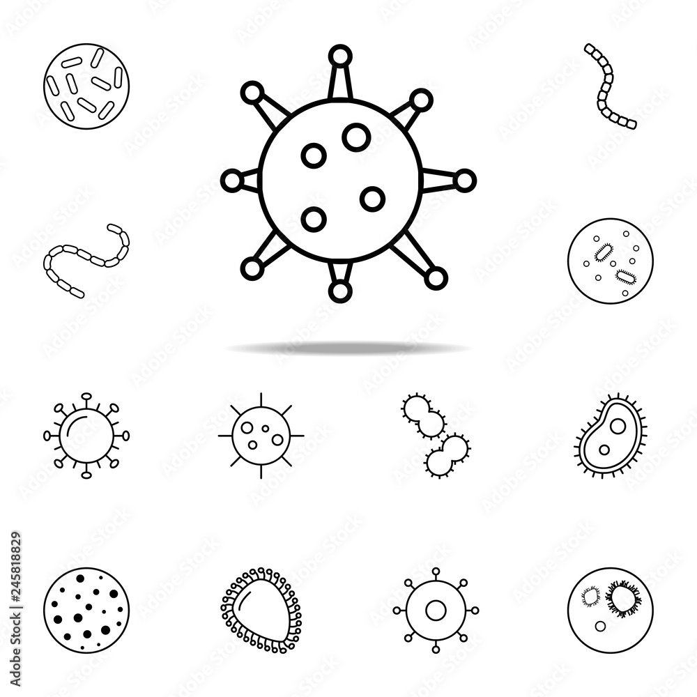 Poster virus icon. bacteria icons universal set for web and mobile