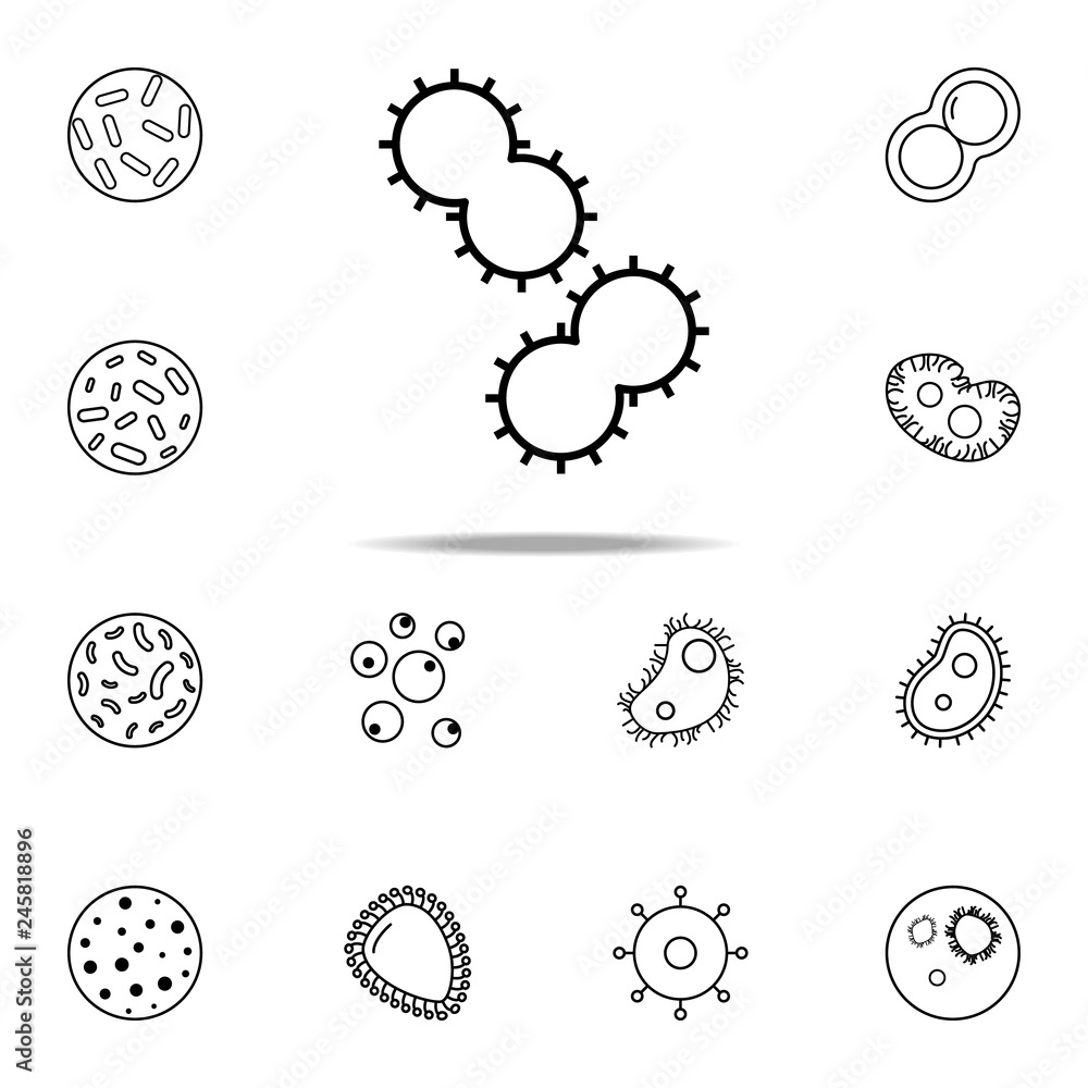 Poster germs icon. bacteria icons universal set for web and mobile