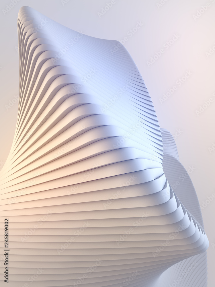 Poster white stripe pattern futuristic background. 3d render illustration