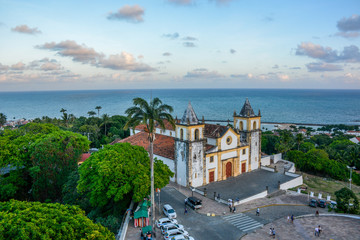 The architecture of the historic city of Olinda in Pernambuco, Brazil showcasing the Se Church...
