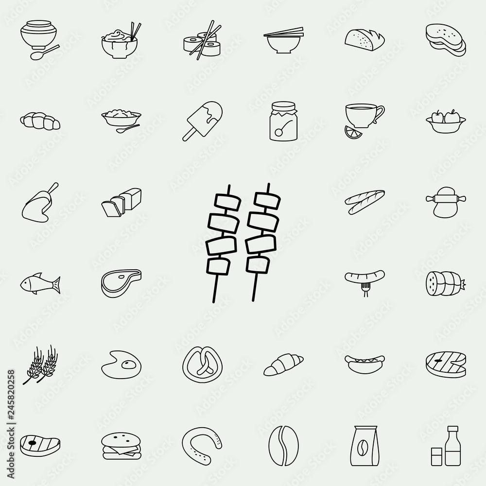 Poster meat on skewers icon. food icons universal set for web and mobile