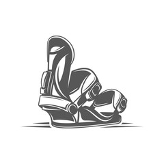 Snowboard fastenings boots isolated on white background
