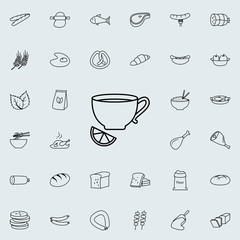 Tea with lemon icon. Food icons universal set for web and mobile