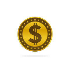 Dollar coin icon, currency symbol