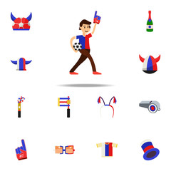 fan football fan icon. Russian Fan atributs icons universal set for web and mobile