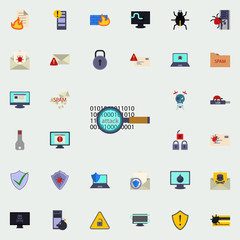 magnifier and numbers icon. Virus Antivirus icons universal set for web and mobile