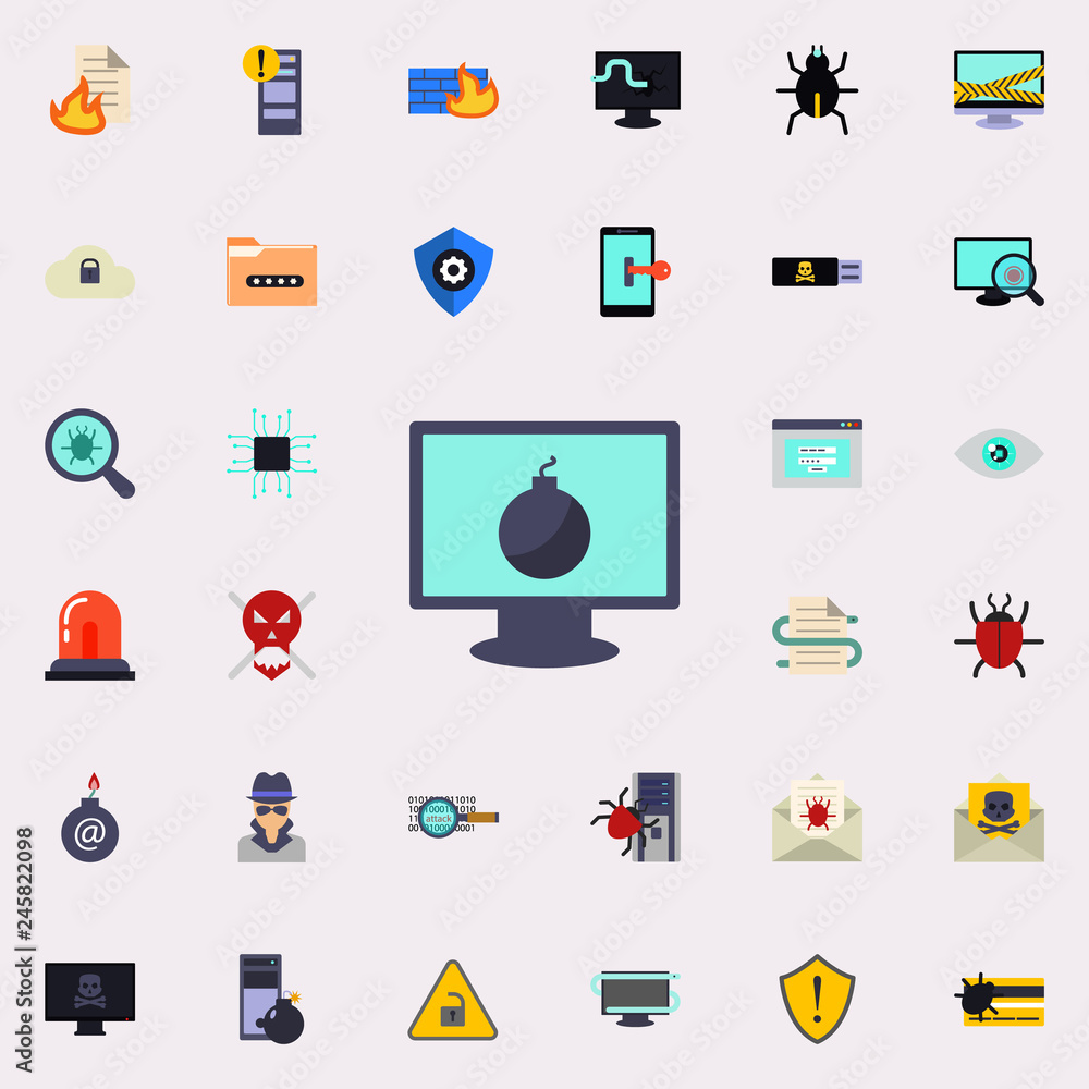 Poster bomb in the computer icon. virus antivirus icons universal set for web and mobile