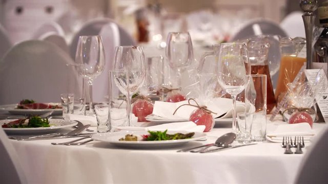 luxury restaurant already prepared for a banquet