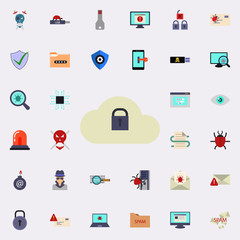 lock in cloud icon. Virus Antivirus icons universal set for web and mobile